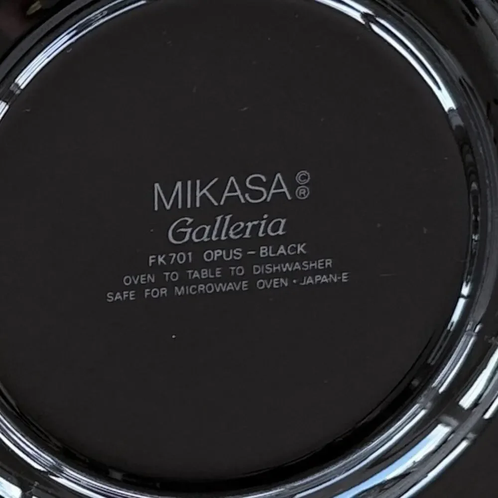 Mikasa Galleria OPUS BLACK FK701 Bread Plates Calla Lily 6.7 In set of 4 Japan